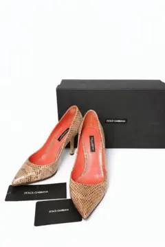DOLCE&GABBANA パイソン パンプス 35 ベージュ レッドソールのサムネイル