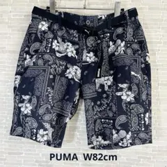 プーマゴルフ ハーフパンツ M ペイズリー 総柄 ネイビー PUMA GOLF
