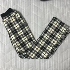 チェック柄　裏起毛パンツ　140