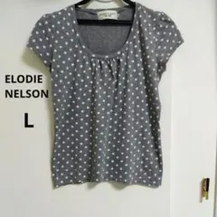 ELODIE NELSON カットソー Tシャツ L ドット 水玉