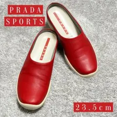 PRADA プラダスポーツ スリッポン 23.5cm レッド レザー イタリア製