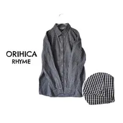 ORIHICA/オリヒカ ライム イージーケアギンガムチェックシャツ L