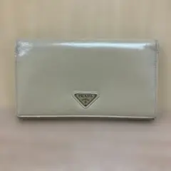 PRADA トライアングルロゴ　レザー長財布　ベージュ
