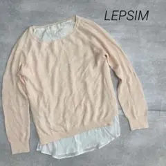 LEPSIM レプシィム シアー切替ニット ベージュ アイボリー