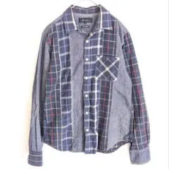 シップスジェットブルー ネルシャツ チェック柄 L 日本製 綿100%