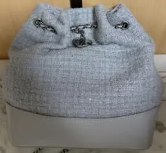 【新品未使用】The Barnnet グレー ツイード 巾着型バッグ