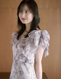 SNIDEL 完売 大人気 リボンスリーブデザインワンピース 1 GBEG