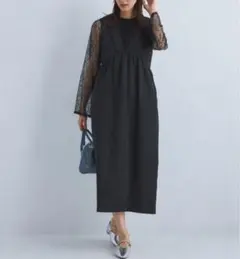 green label relaxingレースブラウスxジャンパースカートセット