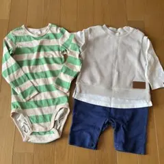 EDWIN 80サイズ　ロンパースと H&Mボーダーロンパースのセット売り