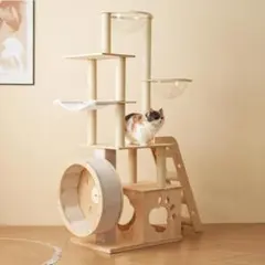 고정식 바퀴가 달린 캣 타워, 우주선, 캣 타워, 높이 165cm