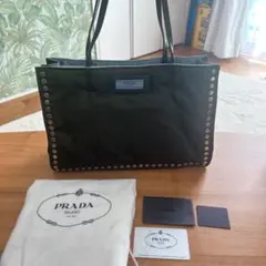 PRADA オリーブグリーン トートバッグ 1BG112 カーキ