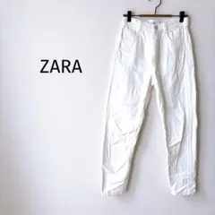 Z【ZARA＊ザラ】ホワイトデニムパンツ 34 スキニー 白 レディース 小さい