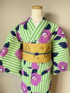 丸つなぎ菖蒲柄注染浴衣◇本染 夏物 コーマ地 - メルカリ