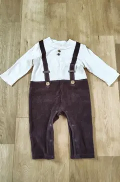 コーデュロイオーバーオール風ロンパース