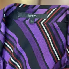 GUCCI グッチ シルク100% ドレープネック ノースリーブ ブラウス