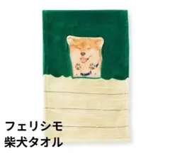 新品未使用　フェリシモ　ユーモア　すき間からのぞく柴犬タオルのサムネイル