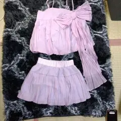 薄紫 リボン付き セパレート水着