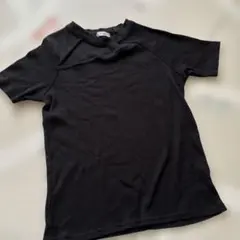 レディース 黒 Tシャツ Lサイズ カットソー 胸元