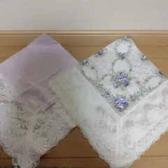 レース　ハンカチ　大判　2枚　セット