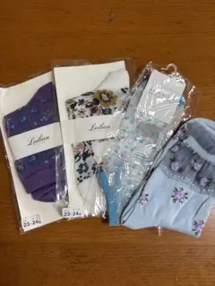 Lilian 他 花柄ソックス 4足セット 23-24cm