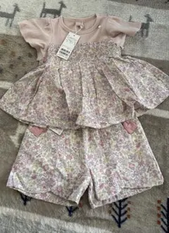 【タグ付き新品未使用品】プティマイン　花柄セットアップ　90.100サイズ