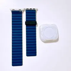 ⭐️匿名配送　アップルウォッチバンド iWatch用 シリコン磁気 ネイビー