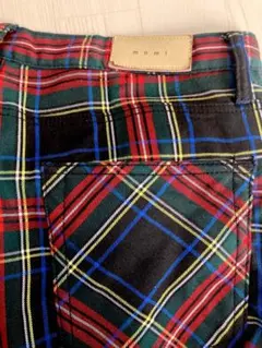 mnml チェック柄 スリムフィットパンツ