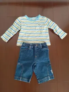 お値下げ☆ファミリア　長袖Tシャツ　ハーフパンツ 90