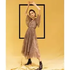 最終値下げフレイアイディー　パネルレースアシメドレス　ワンピース　結婚式　ドレス