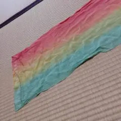 正絹　グラデーション帯揚げ（オレンジから緑）