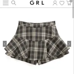 チェック柄フリルキュロット　ks006　GRL　Mサイズ