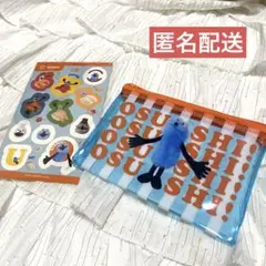 パペットスンスン スシロー コラボ クリアポーチ シール オレンジ