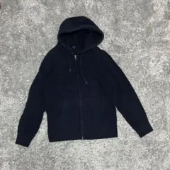 UNIQLO スウェット フルジップパーカー フード付き プルオーバー 紺色
