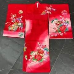 ◆最高級◆３歳用◆正絹◆長襦袢付き◆子供着物◆長襦袢仕付け糸付き◆