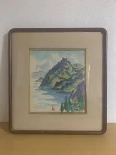 美品 山田新一 作 サイン入り「別府風景」水彩画 光風会名誉会員 風景画 美品 山田新一 作 サイン入り「別府風景」水彩画 光風会名誉会員 風景