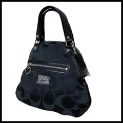 【美品】COACH コーチ ブラック ショルダーバッグ　シグネチャー2Way