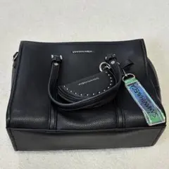 Samantha Vega ブラックレザー　ミニトートバッグ ショルダー