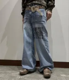 00's y2k ラインストーン　ベルト　レザー