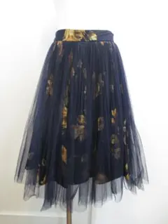 スナイデル 花柄プリーツチュールスカート