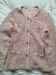 Saint Joie ツイードジャケット風 カーディガン 春 ピンク・グリーン