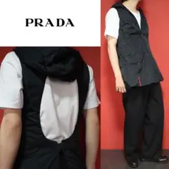 PRADA SPORTS 黒 Mサイズ ベスト プラダスポーツ PRADA SPORT ダウンベスト ナイロン 黒 ブラック