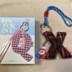 ラブブ　PIN FOR LOVE イニシャル　アルファベット　キーリング　X