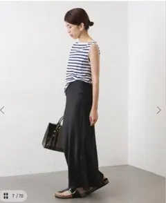 イエナ　ダブルサテンスカート　ブラック36