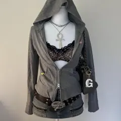 ❤︎00s グランジ 平成ギャル マクブリング ダブルジップピチパーカー