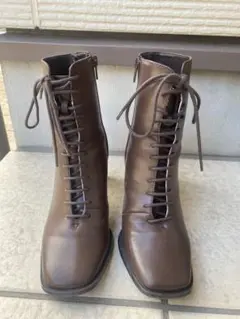 MERCURYDUO レースアップスクエアショートブーツ