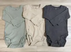 H&M リブロンパース 長袖 3枚セット 9-12M 80cm