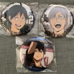 ハイキュー ホログラム缶バッジ 影山 山口 灰羽 缶バッジビスケット 音駒 烏野