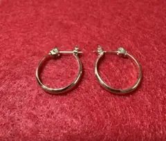 K18 ゴールド フープピアス