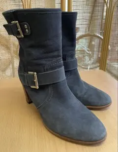 ⭐️ DIANA ブルーグレー色のスエードショートブーツ 24.5cm ⭐️
