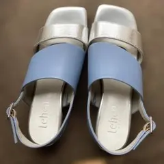 tehen PARIS コンフォートサンダル ブルー×シルバーのサムネイル